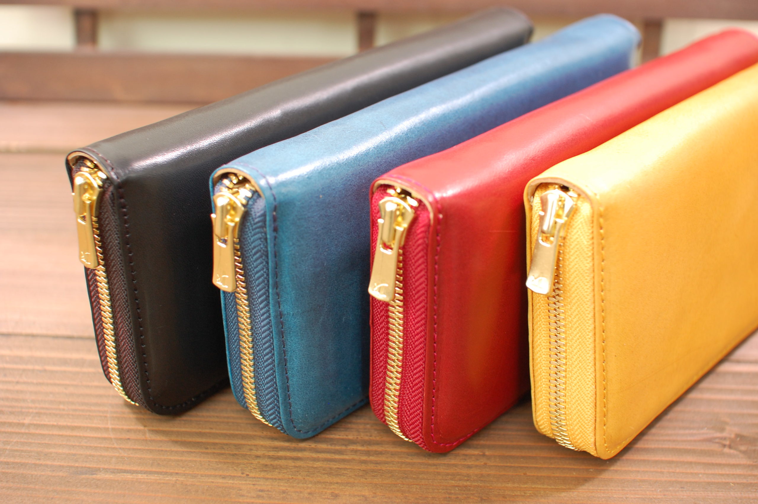 本革 ラウンドファスナー 財布 日本製 レザー 革製品 高級 財布 Bliss ピット鞣し WH-14 ブラック