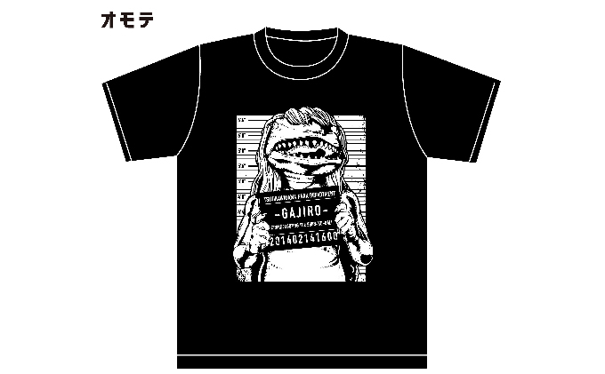 アメコミ風ガジロウTシャツ白 LL