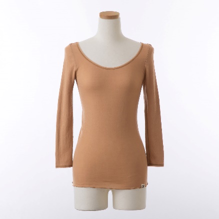 大人の女性のための肌着ブランド「HAKURO」コットン・ガーゼ 8分丈 ブラウン 綿 レディース 高級肌着 インナー ガーゼMサイズ