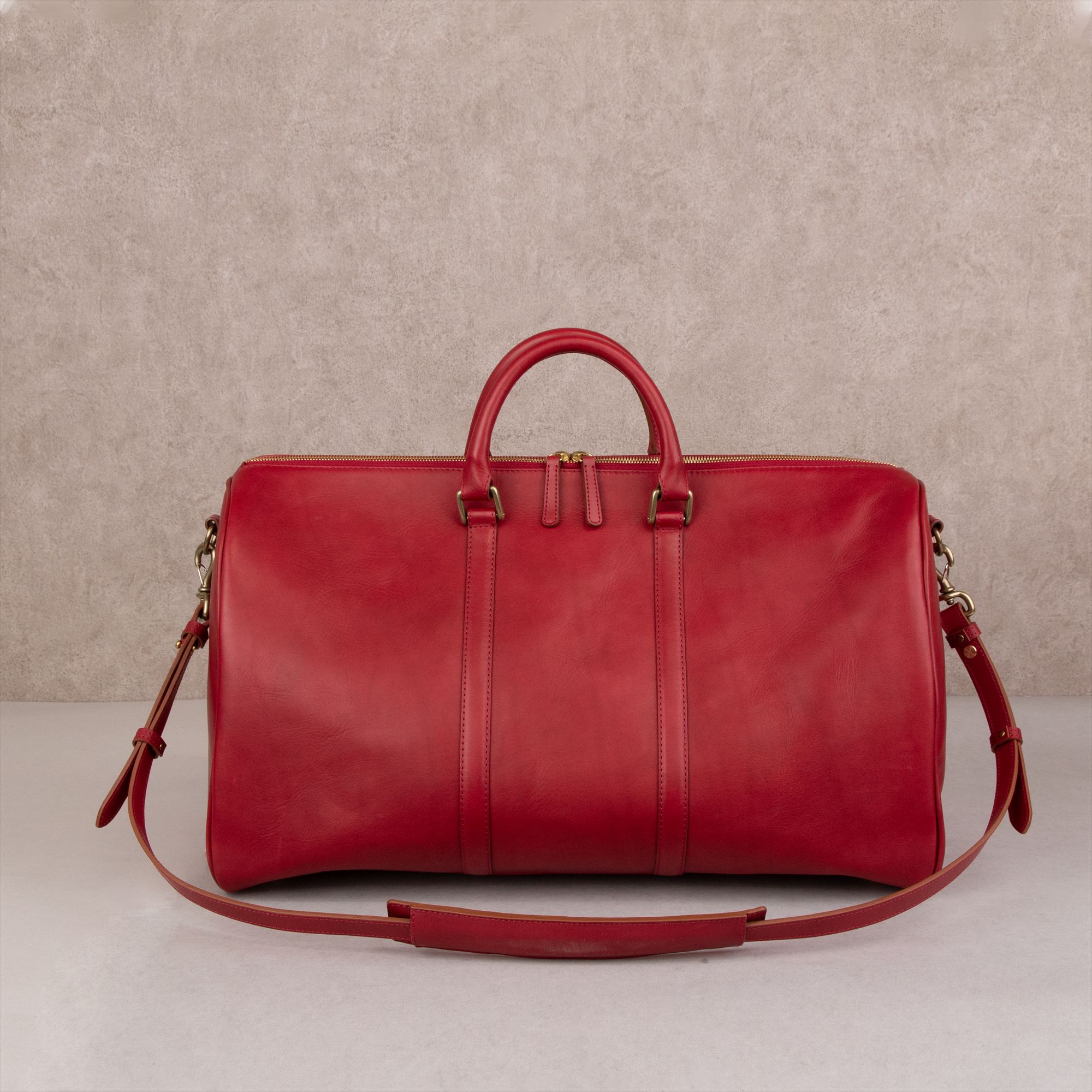 ボストンバッグ 本革 日本製 レザー 旅行 カバン トラベルバッグ  WH-24 レッド