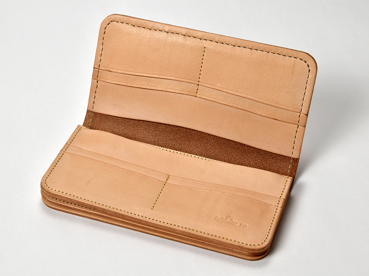 本革 手縫いウォレット日本製 レザー 革製品 高級 Bliss ピット鞣し WH-15 ナチュラル