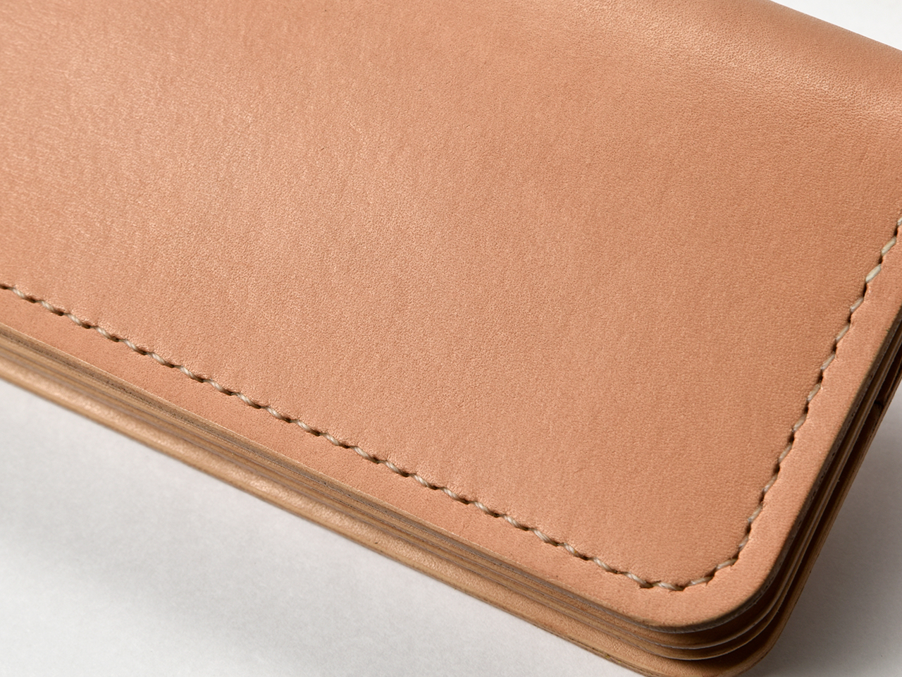 本革 手縫いウォレット日本製 レザー 革製品 高級 Bliss ピット鞣し WH-15 ナチュラル