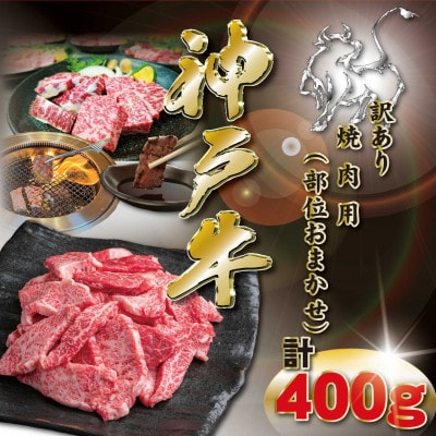 訳あり 神戸牛 焼肉用(部位おまかせ)400g KKWY1 【2026年4月より順次発送】【配送不可地域：離島】【1682948】