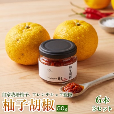 【香りと辛みで料理に深みを】スパイス薫る赤い柚子胡椒(瓶)50g ×6本 3セット【1736715】