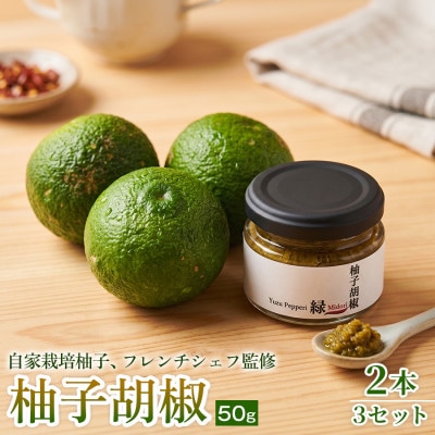 【ひとさじで料理が引き締まる】柚子胡椒(瓶)50g ×2本 3セット【1736709】