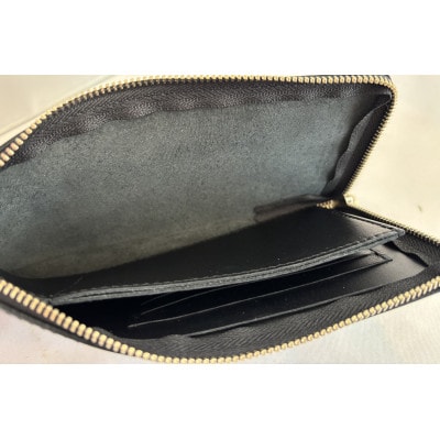 【申込受付後 生産】ジャパンレザー　本格牛革使用　本革長財布(ブラック)【1653529】