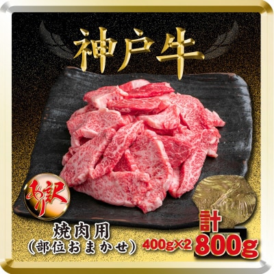 訳あり 神戸牛 焼肉用(部位おまかせ)計800g TSY1-2 【2026年4月より順次発送】【配送不可地域：離島】【1682624】