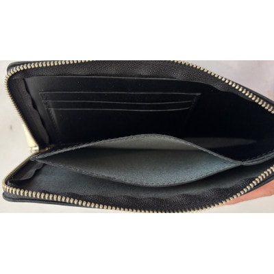 【申込受付後 生産】ジャパンレザー　本格牛革使用　本革長財布(ブラック)【1653529】