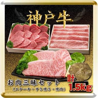 神戸牛 お肉三昧セット 計1.5kg TSLS10 【2026年4月より順次発送】【配送不可地域：離島】【1682643】