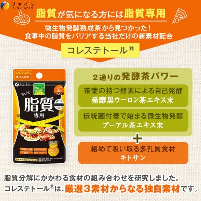 【毎月定期便】【ファイン】カロリー気にならないサプリ　糖質専用＆脂質専用セット全6回【4050672】