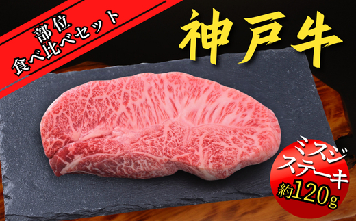 神戸牛 部位食べ比べセット 計約1.2kg（赤身スライス200g、赤身焼肉200g、バラ焼肉200g、切り落とし200g、角切り250g、ミスジステーキ120g）35000円 67-10