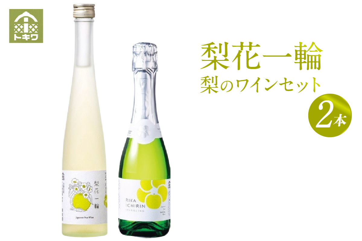 【梨のワインセット 梨花一輪360ml×1本 梨のスパ－クリングワイン360ml×1本】常温 梨花一輪 二十世紀梨 和梨 甘口 スパークリング 日本 ワイン お酒 洋酒 飲み比べ 母の日 父の日 記念日 贈答 ギフト おすすめ 香美町 香住 兵庫県 トキワ 15000円 16-24