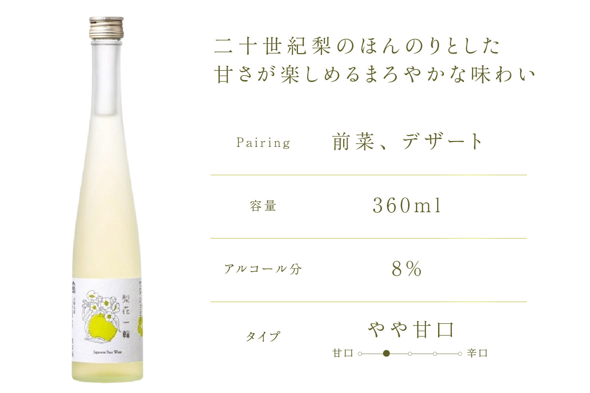 【梨のワインセット 梨花一輪360ml×1本 梨のスパ－クリングワイン360ml×1本】常温 梨花一輪 二十世紀梨 和梨 甘口 スパークリング 日本 ワイン お酒 洋酒 飲み比べ 母の日 父の日 記念日 贈答 ギフト おすすめ 香美町 香住 兵庫県 トキワ 15000円 16-24