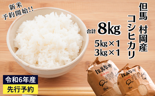 【令和６年産米】【村岡産コシヒカリ8kg 】コンクールで金賞を受けた日本一のお米 こしひかり 米 精米 26000円 02-11　