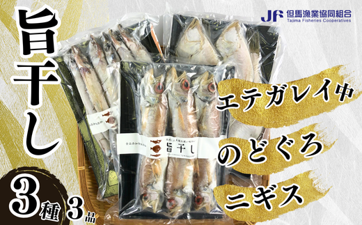 【旨干し3種3品セット】エテカレイ のどぐろ ニギス 干物 20000円 03-11　