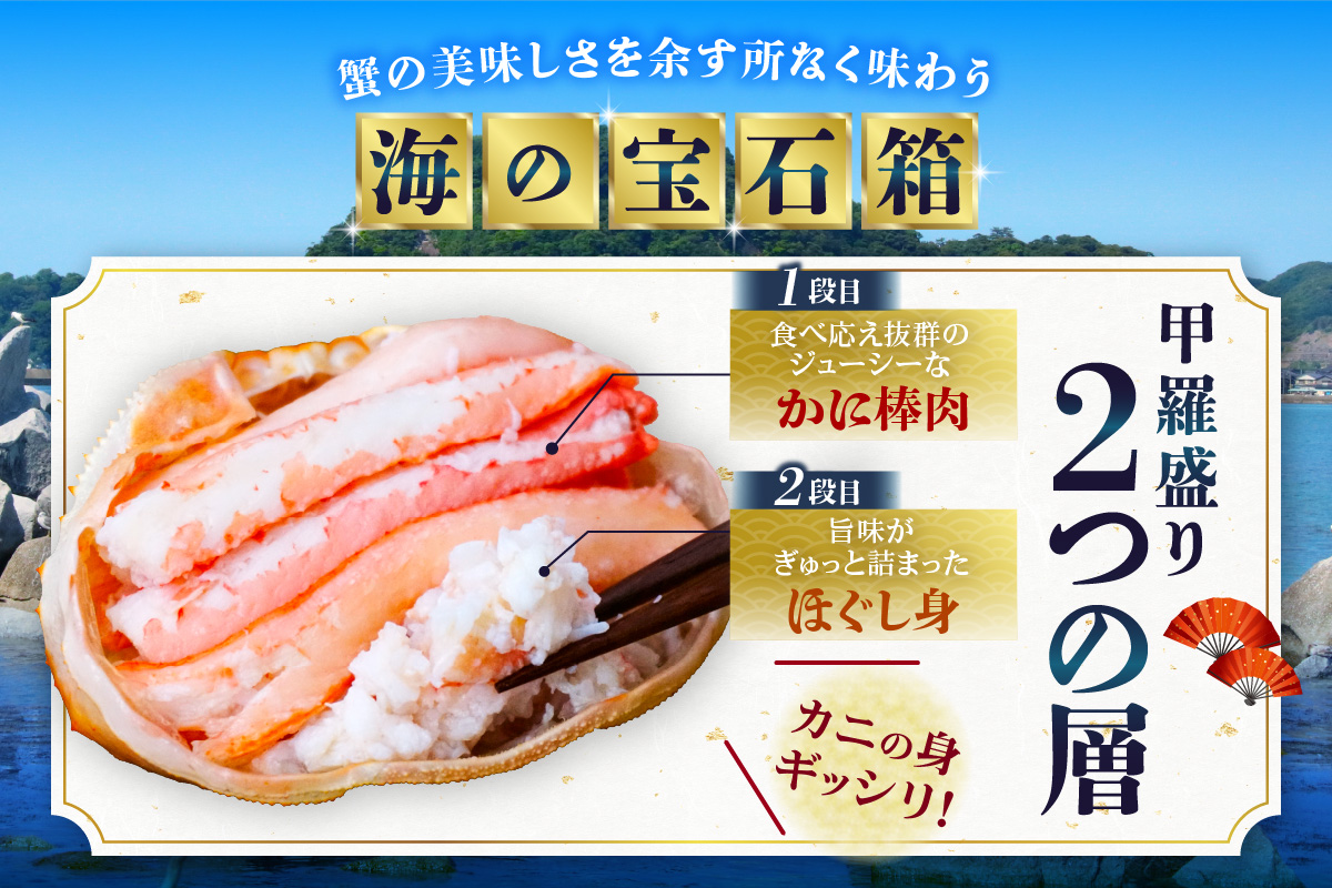 【香住ガニ 甲羅盛り 約160g×4個（甲羅重量除く・甲羅は国産を使用）、カニ酢10g×4個　冷凍】カニの本場 香住 むき身 たっぷり 丸々1杯分 食べやすい 甘み 大人気 甲羅盛  濃厚 香美町 カニ かに 蟹 紅ガニ ベニズワイガニ 蒸し スチーム 足 爪 身 脚 ほぐし 絶妙 特大サイズ 大きい 個包装 小分け 便利 解凍のみ モリタ食品 10-16