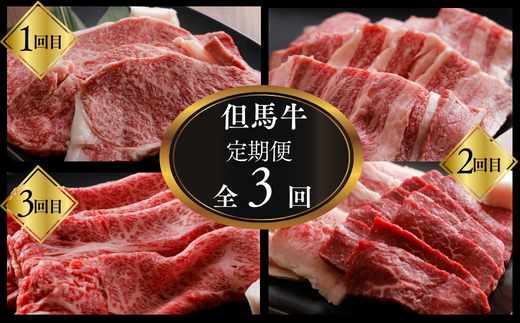 【但馬牛肉定期便（ステーキ・焼肉・スライス）計3回】※月に1回お届け。配送日の指定はできません。日本の黒毛和牛のルーツは香美町にあり 但馬牛は神戸牛、仙台牛、飛騨牛のルーツ牛です 大人気 牛肉 焼肉 すき焼き しゃぶしゃぶ  ブランド 和牛 但馬 神戸 香美町 村岡 但馬牛専門店 牛将村岡ファームガーデン 150000円 02-22