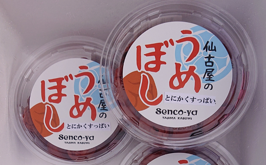 【仙古屋のうめぼし　200g×5個】自家生産の梅 塩分10％ カビ発生防止の為、酒類、酢、及び調味料、防腐剤等不使用 絶妙な旨味 焼酎の梅割り、食欲不振、夏バテ、健康志向の方に、是非、お勧め 香美町産 香住産 日本海 山陰 senco-ya（仙古屋）14000円 42-04  