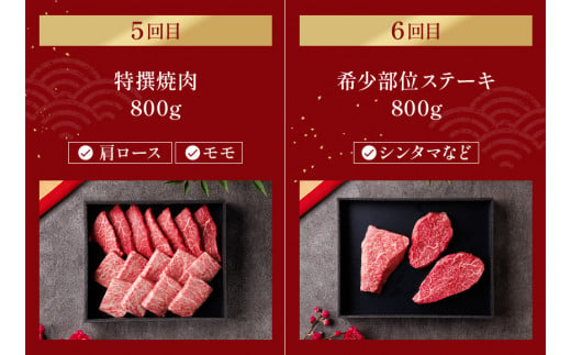 神戸牛 定期便「ファーストクラス」（定期便全6回 総量5600g）冷凍発送 ふるさと納税で贈る至福の味わい！自慢の神戸牛をご自宅で堪能しませんか？ 大人気 しゃぶしゃぶ すき焼き 焼肉 ステーキ 特選 キャンプ バーベキュー 年末年始 お盆 パーティー ごちそう 和牛 国産 熱田 神戸BEEF 神戸ビーフ 但馬牛 但馬 神戸 兵庫県 香美町 香住 村岡 小代 和牛セレブ 500000円 58-25