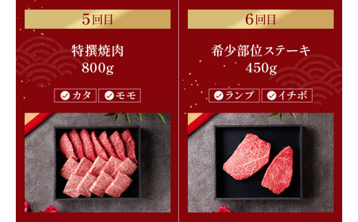 神戸牛 定期便「ビジネスクラス」（定期便全6回 総量4500g）冷凍 ふるさと納税で贈る至福の味わい！自慢の神戸牛をご自宅で堪能しませんか？ 大人気 しゃぶしゃぶ すき焼き 焼肉 ステーキ 特選 希少部位 バーベキュー 年末年始 お盆 パーティー ごちそう 和牛 国産 熱田 神戸BEEF 神戸ビーフ 但馬牛 但馬 神戸 兵庫県 香美町 香住 村岡 小代 和牛セレブ 300000円 58-24