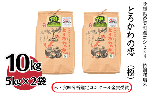 【兵庫県香美町産コシヒカリ】【令和6年産】とろかわの恋（極）香美ブランド米 但馬堆肥米 お米 白米 令和6年産 9月中旬以降順次発送 43000円 13-01　