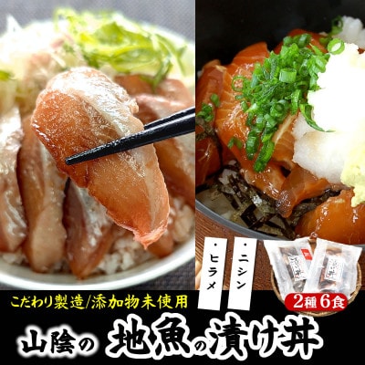 魚屋自家製　山陰の海鮮漬け丼(ヒラメ、ニシン)2種×各3パック入　酒の肴に海鮮丼にめし友に【配送不可地域：離島】【1226700】