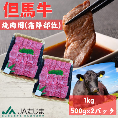 但馬牛　焼肉用(霜降り部位)　1kg【配送不可地域：離島】【1106890】