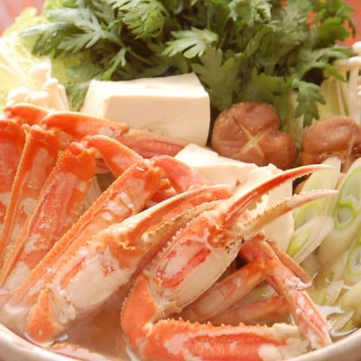 カット済生ずわいがに 脚太5L3肩 ダシ付セット 3人前(かに鍋、かにしゃぶ、かにすき、焼がにに)【配送不可地域：離島】【1637700】