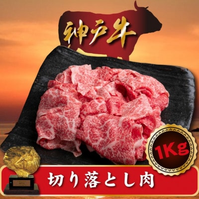 訳あり 神戸牛 切り落とし肉　500g×2　計1000g　SOS2S【配送不可地域：離島】【1517914】