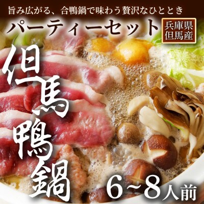 【家族や友人と囲むごちそう鍋】但馬鴨鍋パーティーセット(6〜8人前)大人数で楽しむ贅沢鍋【配送不可地域：離島】【1126328】