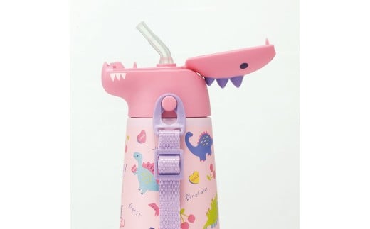 ダイカットストローステンレスボトル 370ml ハッピー＆スマイル 〈スケーター skater〉 恐竜 ダイナソー 水筒 ステンレスボトル 奈良県 奈良市 なら 9-115