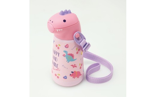 ダイカットストローステンレスボトル 370ml ハッピー＆スマイル 〈スケーター skater〉 恐竜 ダイナソー 水筒 ステンレスボトル 奈良県 奈良市 なら 9-115