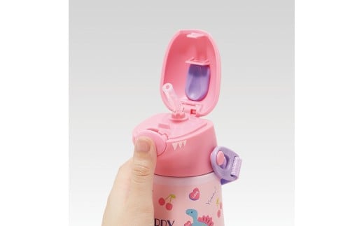 ダイカットストローステンレスボトル 370ml ハッピー＆スマイル 〈スケーター skater〉 恐竜 ダイナソー 水筒 ステンレスボトル 奈良県 奈良市 なら 9-115