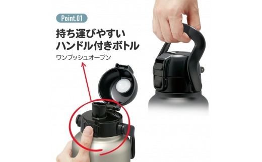 ハンドル付ワンプッシュダイレクトボトル 1500ml 保冷専用シルバー STD15H_4973307596810 スケーター株式会社 奈良県 奈良市 なら 13-009