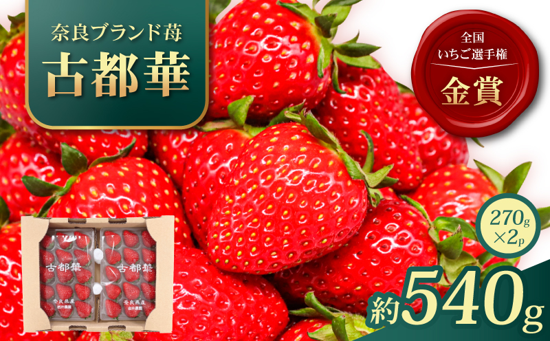 いちご 古都華 約540g 270g×2パック 2027年1月発送 冷蔵 小分け 果物 スイーツ デザート フルーツ ベリー ふるさと納税いちご 大粒 採れたて 完熟 おやつ 産地直送 先行予約 数量限定 季節限定 ブランド 苺 イチゴ いちご 岩井農園 奈良県 奈良市