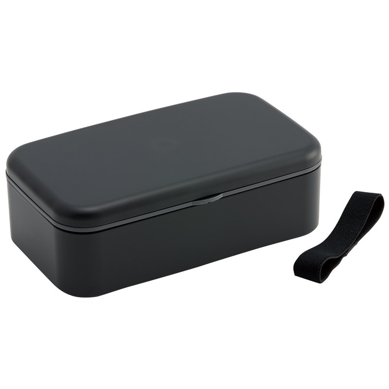 箸付き 弁当箱 1000ml 1段 ランチボックス お弁当 18cm 大人 メンズ バイオマス スケーター skater PLB10HB アッシュブラック 子供 食洗機可 電子レンジ可 仕切付 ランチベルト 〈スケーター株式会社〉 奈良県 奈良市 奈良 なら 6-307