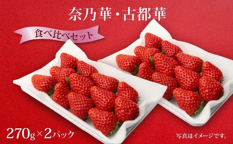 いちご 奈乃華 古都華 セット 2026年 発送（270g×2パック）予約受付中 数量限定 早期終了 予定あり  家庭用 イチゴ 先行予約 苺 奈良ブランド苺 ブランド 古都華 大粒 苺 旬 産地 直送 フレッシュ 新鮮  フルーツ 果物 くだもの  萩原いちご農園 奈良県 奈良市