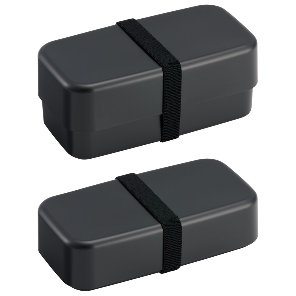 環境に配慮した ランチボックス 1000ml 2段 お弁当箱 箸付き 大人 おしゃれ skater スケーター PLB10WCB アッシュブラック レンジ対応 食洗機対応 洗いやすい シンプル 弁当箱 〈スケーター株式会社〉 奈良県 奈良市 奈良 なら 6-305