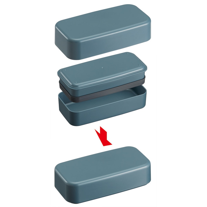 環境に配慮した ランチボックス 1000ml 2段 お弁当箱 箸付き 大人 おしゃれ skater スケーター PLB10WCB アッシュブルー レンジ対応 食洗機対応 洗いやすい シンプル 弁当箱 〈スケーター株式会社〉 奈良県 奈良市 奈良 なら 6-306