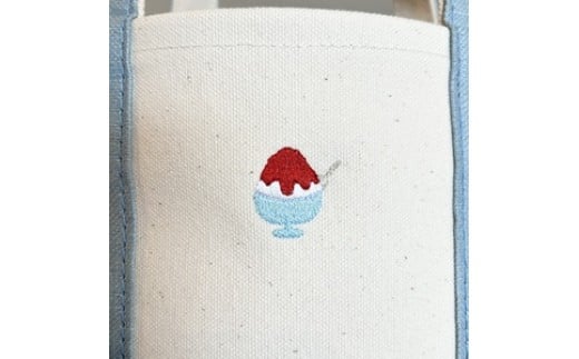 《Milih×NARA》キャンバス×麻のマイクロミニトート かき氷刺繍 かばん 奈良県 奈良市 なら 15-073