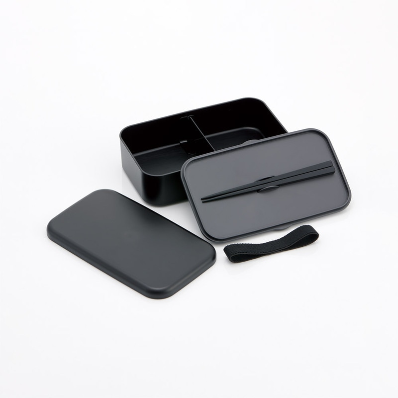 箸付き 弁当箱 1000ml 1段 ランチボックス お弁当 18cm 大人 メンズ バイオマス スケーター skater PLB10HB アッシュブラック 子供 食洗機可 電子レンジ可 仕切付 ランチベルト 〈スケーター株式会社〉 奈良県 奈良市 奈良 なら 6-307