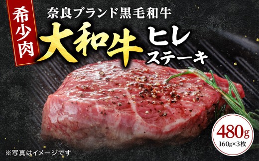 牛肉 ヒレ 大和牛 ヒレステーキ 用 160g×3枚【年末年始12月26日?1月7日の着日指定不可】 大和牛専門店 一 31-001