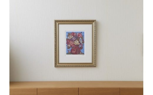 A-31 絹谷幸二版画「蒼天ふるさと薔薇」