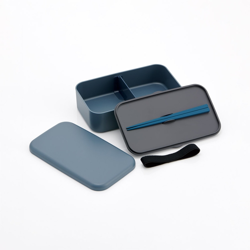 箸付き 弁当箱 1000ml 1段 ランチボックス お弁当 18cm 大人 メンズ バイオマス スケーター skater PLB10HB アッシュブルー 子供 食洗機可 電子レンジ可 仕切付 ランチベルト 〈スケーター株式会社〉 奈良県 奈良市 奈良 なら 6-308
