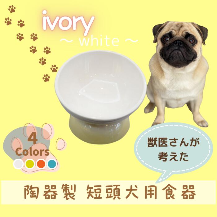 ペット用食器 『 短頭犬用食器 アイボリー ホワイト 』 (スケーター株式会社) フードボウル 犬用食器 ペット用 犬 食器 餌 餌入れ えさ入れ ペットフード入れ 小型犬 マット付 白 536137 奈良県 奈良市 なら 10-092