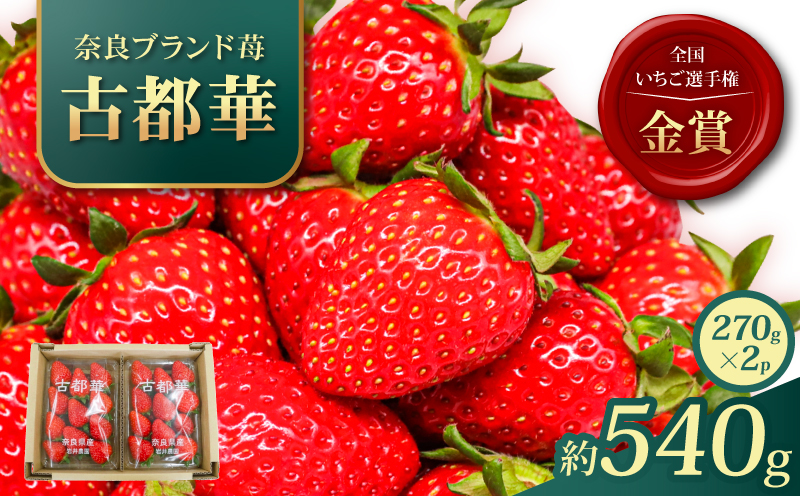 いちご 古都華 約540g 270g×2パック 2027年1月発送 冷蔵 小分け 果物 スイーツ デザート フルーツ ベリー ふるさと納税いちご 大粒 採れたて 完熟 おやつ 産地直送 先行予約 数量限定 季節限定 ブランド 苺 イチゴ いちご 岩井農園 奈良県 奈良市