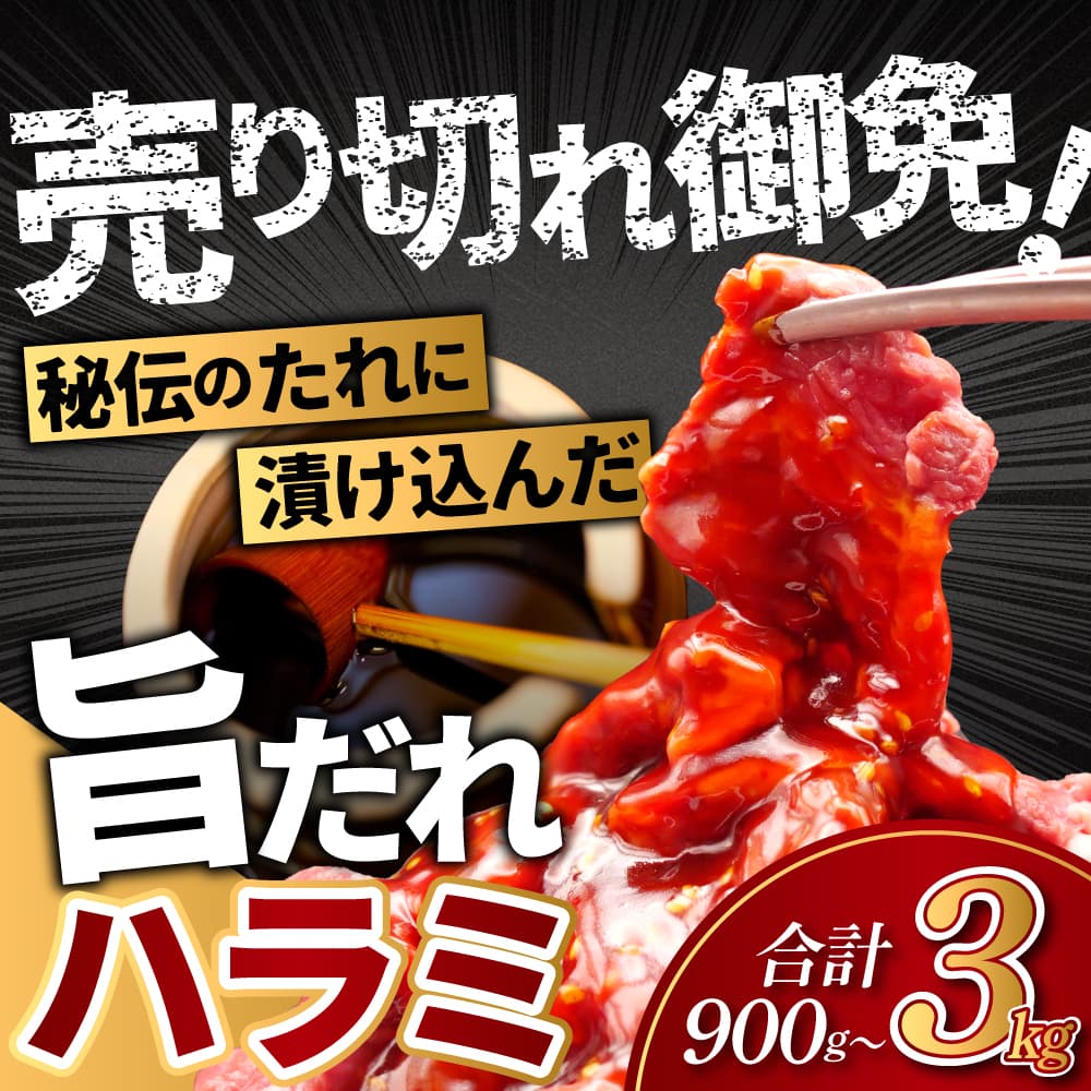 旨だれハラミ 900g 牛肉 選べる発送時期 容量 牛肉 肉 牛 濃厚 旨味 便利 小分け お肉 牛肉 ハラミ 牛ハラミ 冷凍 送料無料 近藤精肉店