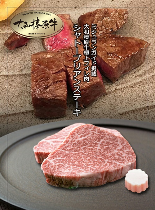 (冷凍) シャトーブリアン 200g×2枚 大和榛原牛 ／うし源本店 A5 フィレ ヒレ ヘレ肉 黒毛和牛 ステーキ 父の日 奈良県 宇陀市 お中元 贈答用 贈り物 暑中見舞い お土産 お歳暮 内祝いまとめ買い 美味しい部位 キャンプ 送料無料