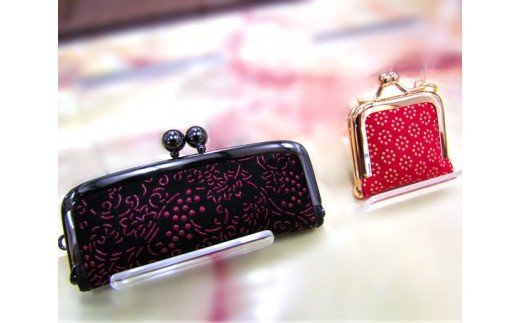 印傳 印鑑入れ・プチがまキーホルダー2点セット(女性用)