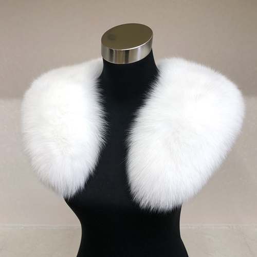 大判 ファー マフラー シャドー フォックス ナチュラルホワイト／西本毛皮商店 豪華 毛皮 リアルファー 綺麗目 上品 お洒落 ファッション